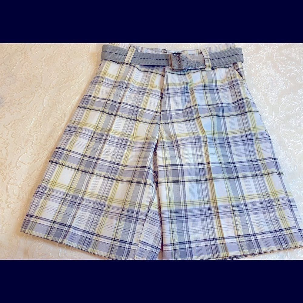 Pacific Blue Boys Plaid Fashion Shorts Size 12